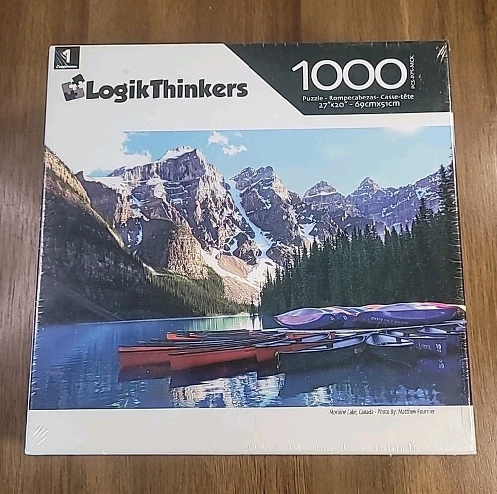 LogikThinkers Moraine Lake Canada 1000 Piece Puzzle Scenic EUC